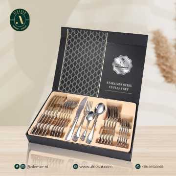 SILVER CUTLERY SET 24PCS|[Y54]